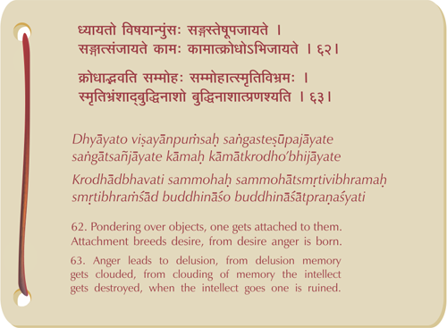 Bhagavad Gita Chapter Ii Verse 62 Verse 63 Vedanta Vision