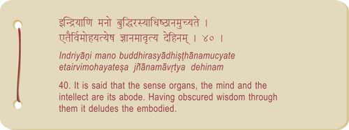 Bhagavad Gita Chapter Iii Verse 40 Verse 41 Vedanta Vision
